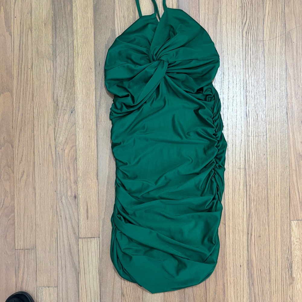 Elegant Green Ruched Dress